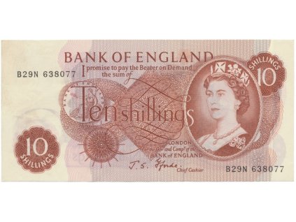Velká Británie, 10 Shillings (1966~1970), Fforde, P.373c, typ A--N