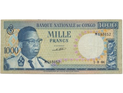 30039 30039 30039 kongo dem republika 1000 francs 1964 p 8a
