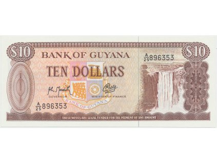 30282 30282 guyana 10 dollars 1992 p 23f