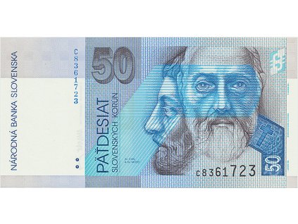 50 Koruna / 1. 8. 1993, série C, 7-místný číslovač, Hej.SK7a, BHK.SK6aC    N/UNC