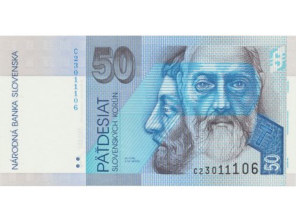 50 Koruna / 1. 8. 1993, série C, 8-místný číslovač, Hej.SK7b1, BHK.SK6b1C    N/UNC