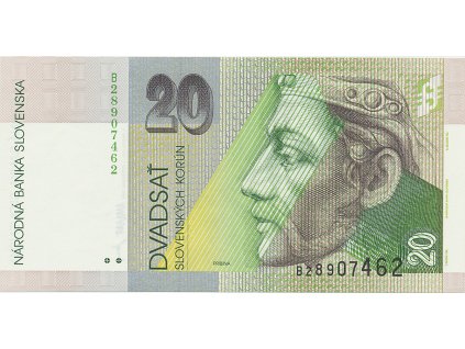 20 Koruna / 1. 9. 1993, série B, Hej.SK8a1, BHK.SK7a1B