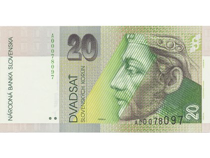 20 Koruna / 1. 9. 1993, série A, Hej.SK8a4, BHK.SK7a1A