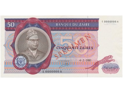 30723 zaire 50 zaires 1980 anulat specimen p 25s
