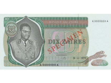 30783 zaire 10 zaires 1979 anulat specimen p 24s