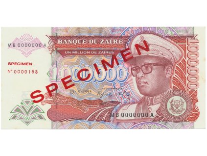 30858 zaire 1 000 000 zaires 1993 anulat specimen p 45s