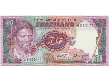 30879 30879 30879 svazijsko 20 emalangeni 1974 specimen p 4cs