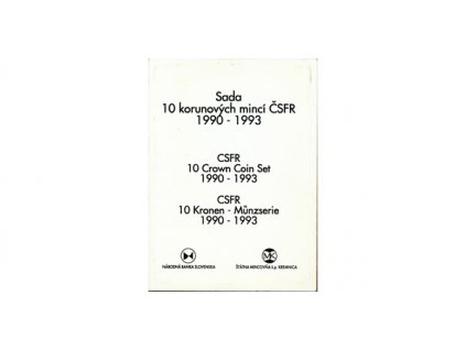 3168 sada 10 korunovych minci csfr 1990 1993 masaryk stefanik rasin 5 ks