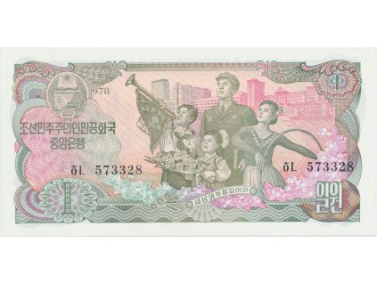 Severní Korea, 1 Won 1978, P.18b, černé číslování