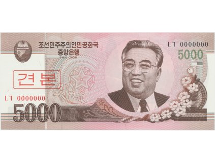 Severní Korea, 5000 Won 2008, anulát - specimen, P.66s