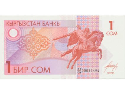 Kyrgyzstán, 1 Som (1993), P.4