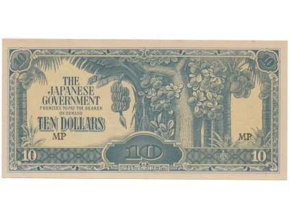 32118 malajsie japonska okupace 10 dollars 1942 1944 p m7c