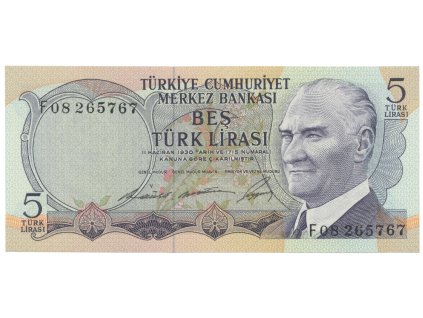 Turecko, 5 Lira (1968), P.179
