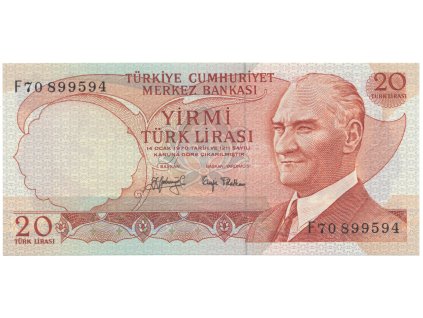Turecko, 20 Lira (1974), P.187a
