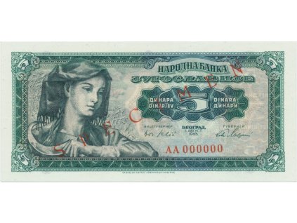 33948 jugoslavie 5 dinara 1965 anulat specimen p 77s