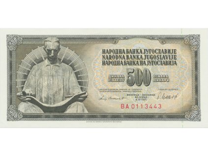 Jugoslávie, 500 Dinara 1981, P.91b