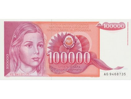 Jugoslávie, 100.000 Dinara 1989, P.97