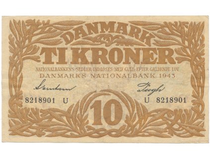 34566 dansko 10 kroner 1943 p 31o