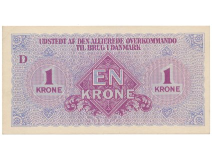 Dánsko, 1 Krone (1945), vojenské vydání, P.M2