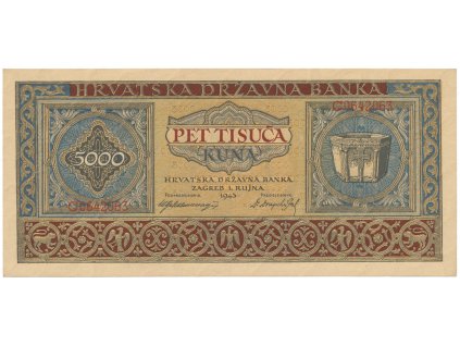34710 chorvatsko 5000 kuna 1943 p 13a