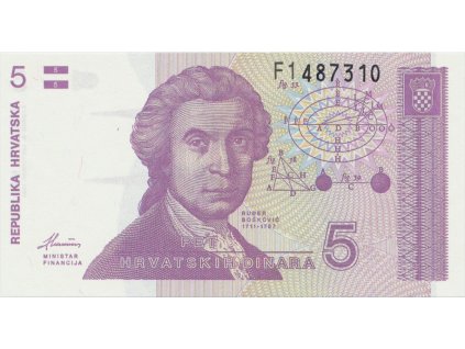 34722 34722 chorvatsko 5 dinar 1991 p 17a