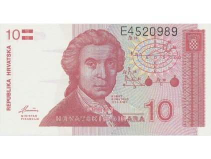 34725 34725 chorvatsko 10 dinar 1991 p 18a