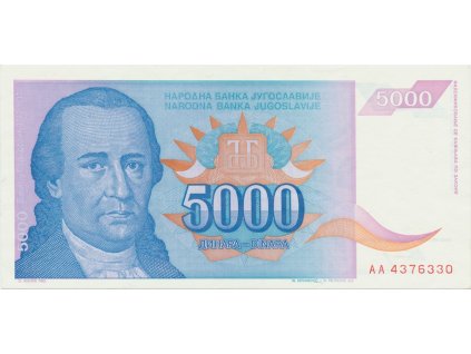 35403 35403 jugoslavie 5000 dinara 1994 p 141