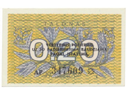 Litva, 0.20 Talonas 1991, P.30