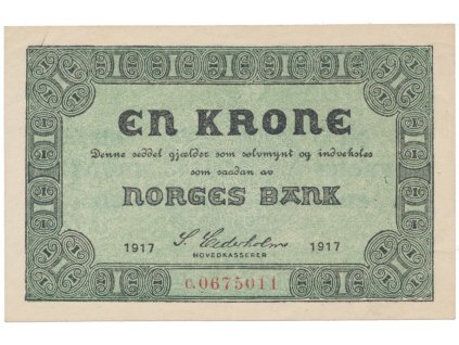 35943 35943 norsko 1 krone 1917 p 13a