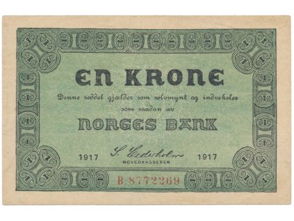 35946 35946 norsko 1 krone 1917 p 13a