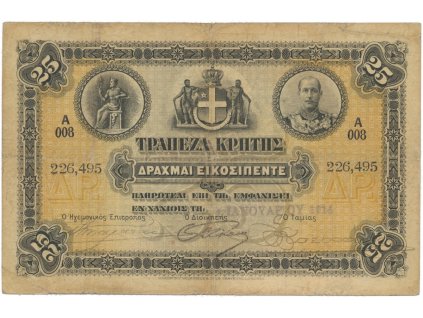 Řecko - Kréta, 25 Drachmai 1914, P.S153
