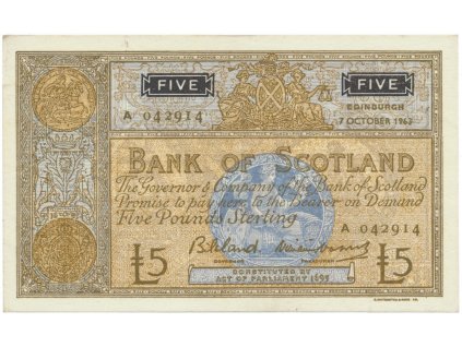 36438 36438 skotsko 5 pounds 1963 p 106a