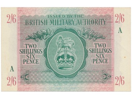 Velká Británie, 2 Shillings 6 Pence (1943), BMA - vojenské vydání, P.M3