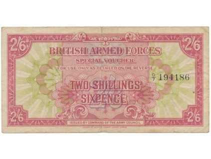 Velká Británie, 2 Shillings 6 Pence (1946), BAF - vojenské vydání, P.M12a