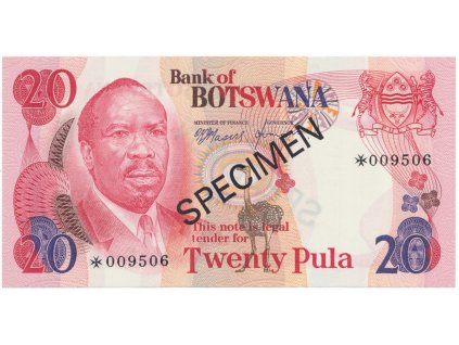 37266 37266 37266 botswana 20 pula 1979 specimen p 5cs