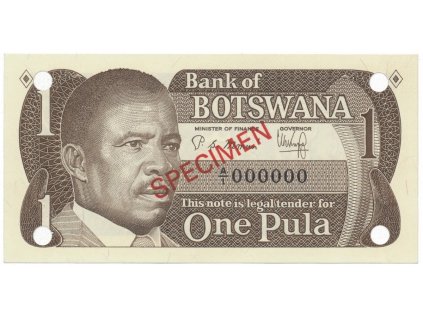 37269 botswana 1 pula 1983 anulat specimen p 6s1