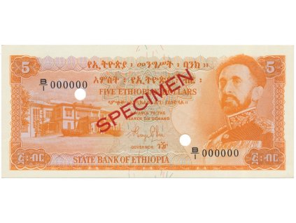 37428 37428 37428 etiopie 5 dollars 1961 anulat specimen p 19s