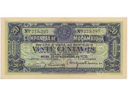 38076 38076 mosambik beira 20 centavos 1919 1942 p r2b