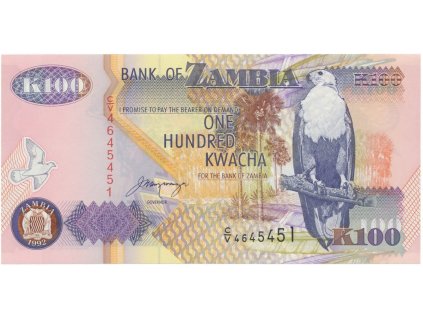 38307 38307 38307 zambie 100 kwacha 1992 p 38b