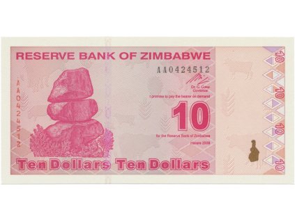 Zimbabwe, 10 Dollars 2009, P.94