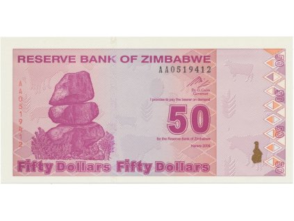 38448 38448 zimbabwe 50 dollars 2009 p 96
