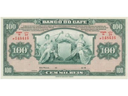 Brazílie, 100 Mil Reis D.1890, P.S541r