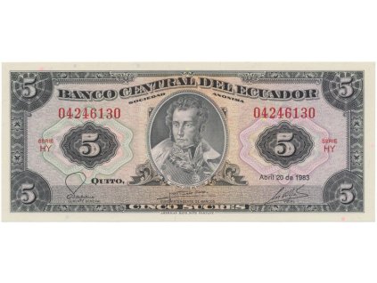 38814 ekvador 5 sucres 1983 p 108b