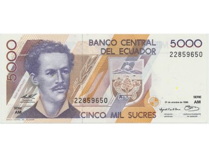 38883 ekvador 5000 sucres 1995 1996 p 128b