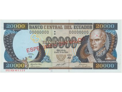 38889 38889 ekvador 20 000 sucres 1995 anulat especimen p 129s1