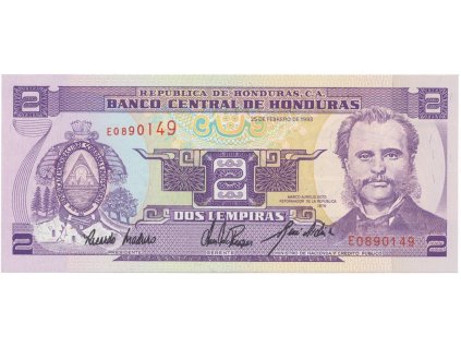38955 38955 honduras 2 lempiras 1993 p 72b