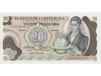 39093 39093 39093 kolumbie 20 pesos oro 1975 1977 p 409c