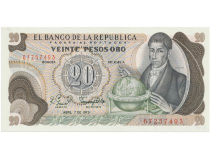 39096 39096 39096 kolumbie 20 pesos oro 1979 1983 p 409d