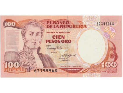 Kolumbie, 100 Pesos Oro 1983~1991, P.426