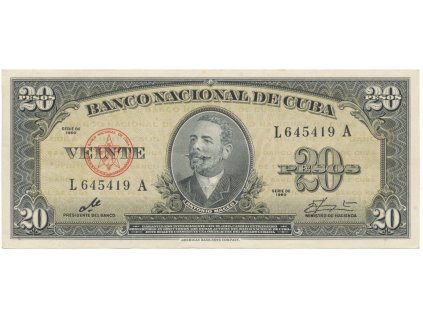 39144 kuba 20 pesos 1960 podpis che p 80c